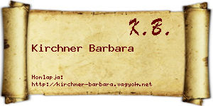 Kirchner Barbara névjegykártya